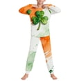 thumbnail image 4 of Auroural girls clothes 10-12 outfits under $21 St. Patrick's Day Printed Long Sleeved Shirt And Pants Set For Boys And Girls, 4 of 9