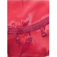 thumbnail image 2 of Gorgeous Home Linen 2pc Complete Set Faux Silk Floral Print Rod Pocket Window Curtain Semisheer Red color 120" W x 84" L Nada Style, 2 of 5