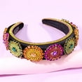 thumbnail image 2 of Crystal Rhinestone Padded Headbands for Women Beaded Crystal Embellished Hairband Wide Bejewelled Velvet Headband Hair Accessory or Girls Holiday Party Prom Gifts (Halloween /Christmas), 2 of 5