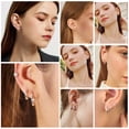 thumbnail image 3 of Lancharmed Silver Plated Cute Earrings for Womens,9 Pairs of Zircon Love U Shape Twist Hoops Earring Gift for Grandma, 3 of 8