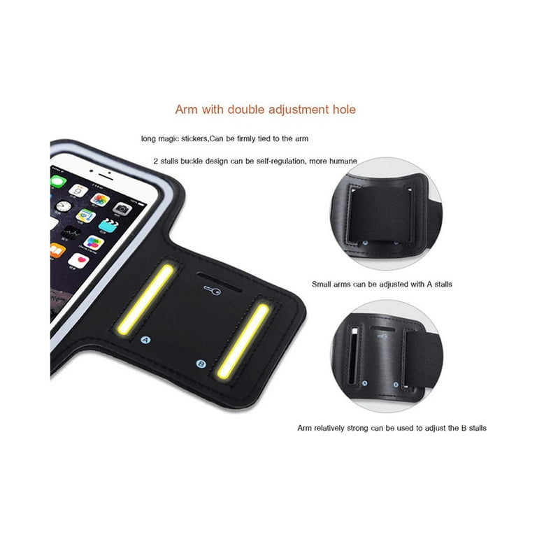 Cell Phone Armband Case For Phone Upto 6.2 Inches, Adjustable Band, W