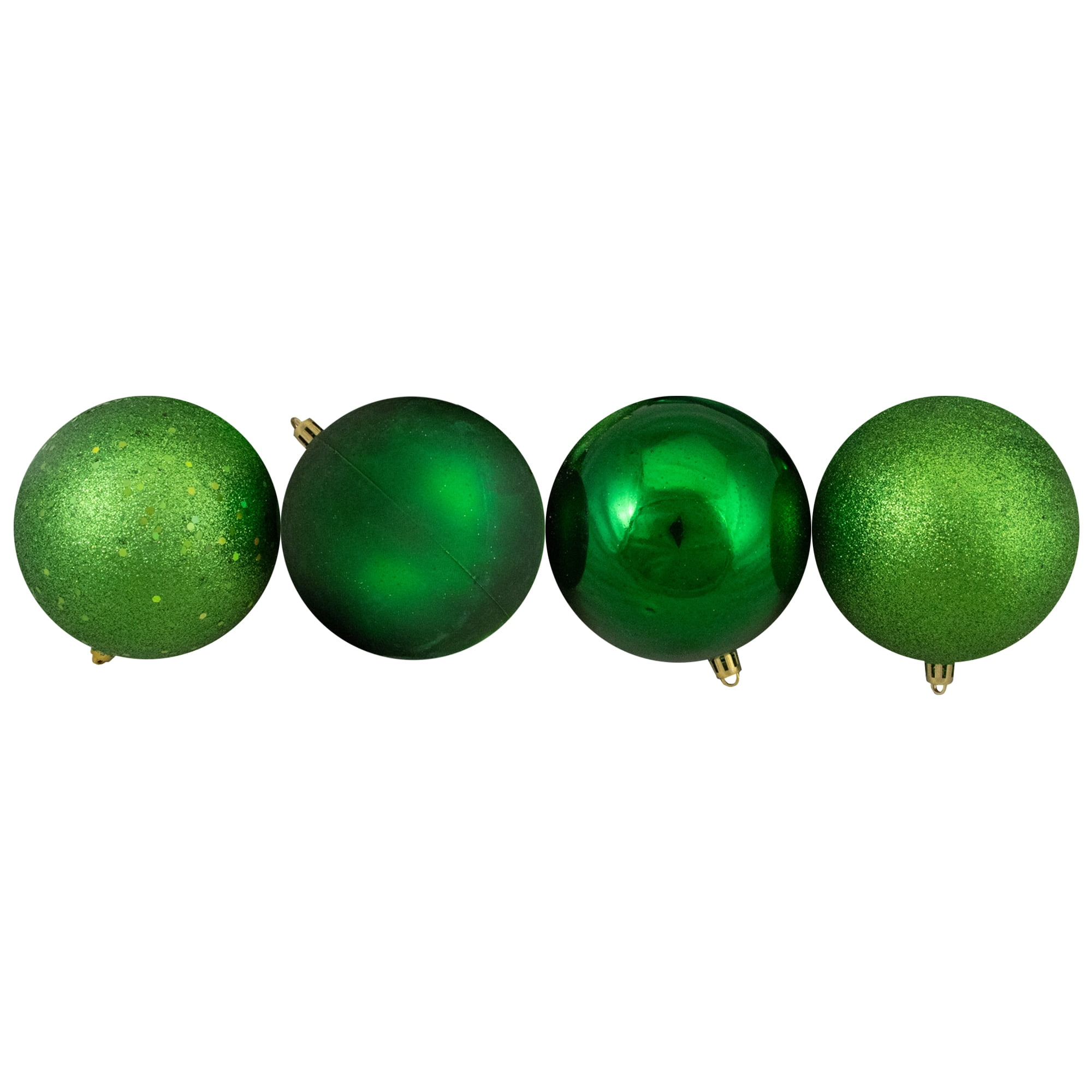 Northlight 12ct Shatterproof 4-Finish Christmas Ball Ornament Set 4" - Green