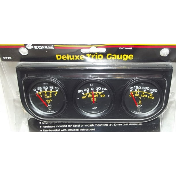 2 Inch Black Triple Gauge Kit