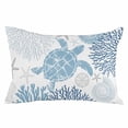 thumbnail image 2 of Navy Blue Coastal Turtle Queen Size Pillow Cover, Pillowcase Protectors with Zipper, Breathable Decorative Throw Pillow Case Cover, Ocean Coral Nautical Pillow Shams for Couch Sofa 20x30Inch, 2 of 8