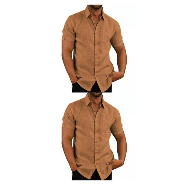 Sonducket Camisa de un solo pecho para hombre, para fiesta, senderismo, camisas de manga corta con botones de verano, ropa de moda de poliéster, Type11 NO11