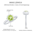 thumbnail image 5 of Rosec Jewels Real Peridot Flower Engagement Ring (1 Carat, AAA Quality) - August Birthstone Ring - Gift for special occasions, 925 Sterling Silver, US 4.00, 5 of 8