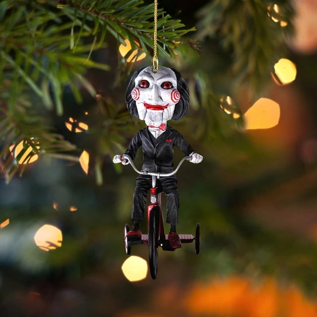 Adornos para árbol de películas de terror, adornos colgantes creativos de terror para Halloween, adornos colgantes de terror para coche, mini adornos para árbol de Halloween, adornos navideños para de