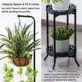 thumbnail image 5 of 2-Tier Hanging Plant Stand 2-Pack, Iron Flower Pot Organizer with Multiple Display Shelves, 5 of 9