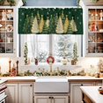 thumbnail image 2 of Christmas Valance for Windows Green Pine Trees Kitchen Curtain Valances Gold Star Xmas Tree Snowflake Valance Curtains Window Treatments Short Curtains for Kitchen Living Room Bedroom 54x18 Inch, 2 of 7