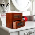 thumbnail image 1 of Raindrops Multi-Function Wooden Desktop Storage Cabinet for Cosmetics and Jewelry Brown Finish, 1 of 6