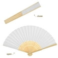 thumbnail image 6 of HAMPPLIES 12Pcs Bamboo Folding Handheld Fans White Paper Artists 14.6X8.3in, 6 of 8
