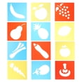 thumbnail image 1 of Shisuyan Craft Stencils Assorted Color 12Pcs Fruits And Vegetables Shapes, 1 of 8