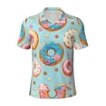 thumbnail image 2 of Daiia Colorful Donut Pattern Men’s Polo Shirts,Solid Deck Shirt,Classic Fit, Breathable Cotton Polo for Casual and Sport Wear-Small, 2 of 7