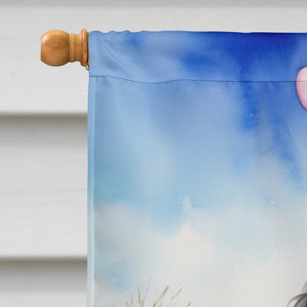 Black Poodle Easter Egg Hunt House Flag 28 in x 40 in