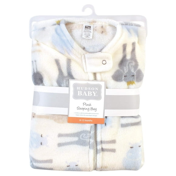 Hudson Baby Unisex Baby Plush Sleeping Bag, Sack, Blanket, Royal Safari, 0-6 Months