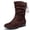 Brown MF205, variant on Love Steetly Women's Extra Wide Width Ankle Boots, Distressed Faux Suede, Slouchy Ruched Upper, Adjustable Back Lace-Up, Low Stacked Heel Casual Boots.