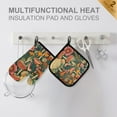 thumbnail image 4 of Yayeee Oven Mitts and Pot Holder Set of 4 Heat Resistant Kitchen Gloves Baking Hot Pad, Floral Mushroom, 4 of 5