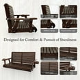 thumbnail image 5 of Innovaze 4.5 Ft Outdoor Wooden Porch Swing with Cupholders, Heavy Duty 880 LBS for 2 Seaters, All-Weather resistant (Deep Brown, Extra-Large), 5 of 7