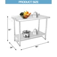 thumbnail image 2 of Danolapsi NSF Stainless Steel Table,48" x 24" Work Table with Adjustable Undershelf,Detachable Trash Bag Holder,Metal Work Table Workbench for Commercial Kitchen Restaurant,Curved Edge, 2 of 8