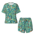 thumbnail image 4 of Naloa Mushrooms and Flowers Women's Short-Sleeved Pajama Set, Loungewear, Summer pajamas, Breathable Cozy - 3X-Large, 4 of 9