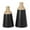 Black Triangular Colorblock Solid Cylinder S/2 12", 10"H, variant on DecMode 12", 10"H Colorblock Black Wood Vase with Light Brown Wood Tops, Set of 2