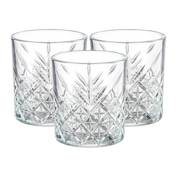 Juego de 12 Vasos VITTORI estilo Timeless Para Whisky De Vidrio labrado 350 ml 11 3/4 Oz