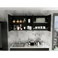 thumbnail image 4 of Black Particleboard 150" Wall Cabinet For Kitchen Storage Industrial With Two Shelves, Functional, 4 of 7