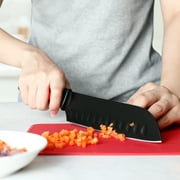 Hecef 8-Piece Knife Set with 2 Cutting Boards,Blade Sheaths, Massage Handle and Built-in Sharpener