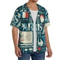 thumbnail image 2 of Kdxio Men'S Hawaiian Shirt For Men Short Sleeve Shirt France And Paris Summer Casual Holiday Beach Button Down T-Shirts, 2 of 5