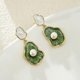 thumbnail image 3 of Green Lotus leaf Pearl Irregular Earrings For Women, 3 of 4