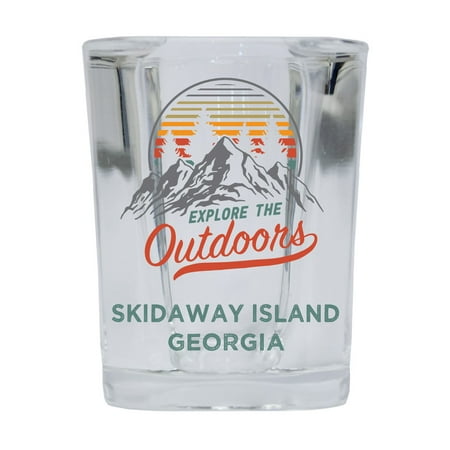 

Skidaway Island Georgia Explore the Outdoors Souvenir 2 Ounce Square Base Liquor Shot Glass 4-Pack