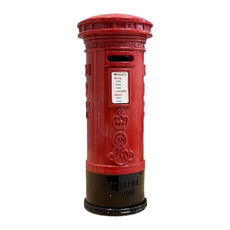 Metal Red Mailbox Money Bank, London Retro Metal Saving Bank, Metal London Street Red Mailbox Money Box for Kids, Friends, Men, Adults