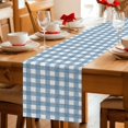 thumbnail image 5 of Table Runners 90 Inches Long Dress Scarves, Navy Buffalo Plaid Farmhouse Coffee/Dining/Kitchen Table Decor Table Runner for Living Room, Farmhouse Checked Vintage Geometric Art 13x90 Inch, 5 of 9