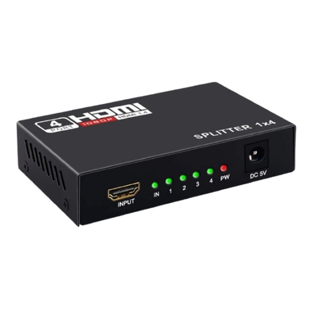HDMI-Compatible Splitter 1 in 4 Out Adapter 1080P HDMI-Compatible Video Splitter Support 3D