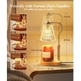 thumbnail image 3 of Candle Warmer Lamp with Timer, Dimmer & Height Adjustment - Flameless Warmer for Large Scented Jar Candles, Safe No-Smoke Gift for Women, Mom, Sister, Girlfriend (2 Bulbs, Amber Glow), 3 of 9