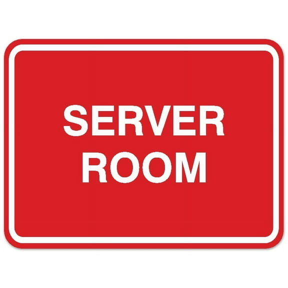 Signs ByLITA Classic Framed Server Room Sign | Durable Material | Office Sign (Red) - Large