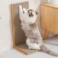 thumbnail image 4 of Tuscom L-Shaped Cat Scratchers with Non-Slip Base & 2 Sticks - Sturdy Vertical/Corner Scratching Post, Mess-Resistant Cardboard, Saves Furniture (Brown, 20*10*9in), 4 of 6