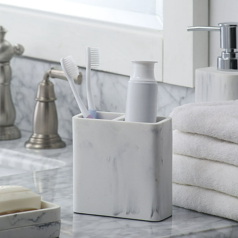 Pietra Marble Toothbrush Holder, Luxury Bath Decor & Accessories