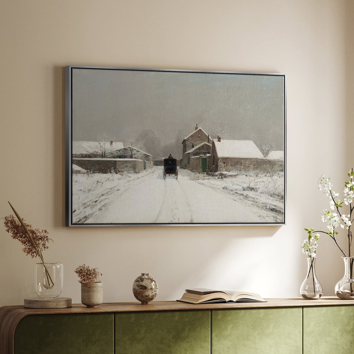 Vintage Animal Print-XXVII By Wexford Home Framed in Silver Wood Gallery Wrapped Canvas 17 in. x 25 in.