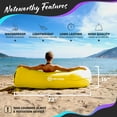 thumbnail image 2 of Nevlers Yellow Inflatable Lounger with Travel Bag and Pockets, 2 of 9