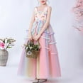 thumbnail image 2 of MEZZALL Girls Casual Fashion Princess Wedding Prom Dress Rainbow Sundress, Pink, 5 Y-6 Y, 2 of 4