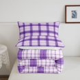 thumbnail image 5 of Manfei Modern Purple White Checkered Queen Comforter Set,Geometric Check Comforter Sets Queen,Reversible,3pcs,1 Comforter and 2 Pillowcases,3pcs,1 Comforter and 2 Pillowcases, 5 of 7