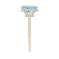 thumbnail image 3 of ANGARA Natural Cushion Cut 1.85 ct Aquamarine Engagement Ring with Diamonds in 14K Rose Gold for Women (Size-9x7mm) | March Birthstone, Anniversary, Jewelry Gift for Women | Natural Aquamarine Ring, 3 of 9