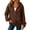 Brown #16, variant on Evdexr Zip Up Hoodies for Women Lightweight Long Sleeve Sweatshirt Jacket Comfort Plus Size Loose Fit Hooded Coat with Pockets Yellow S