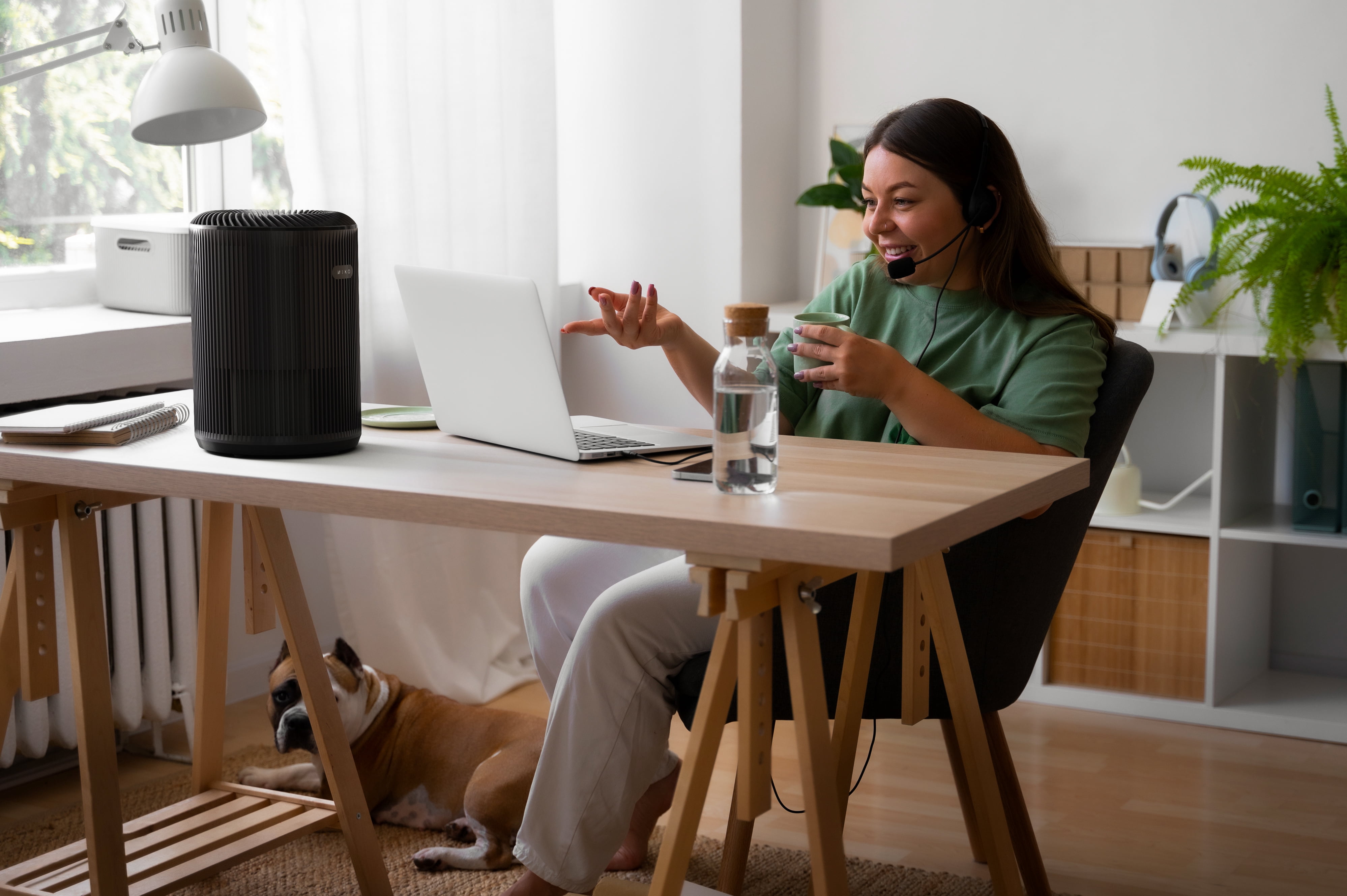 Miko Essence Air Purifier for 1000 Sq Ft with H13 True HEPA Filter, Activated Carbon, Quiet Sleep Mode, Timer, Portable Cleaner for Smoke and Dust