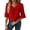 Red, variant on Blouses For Women Dressy Casual Summer V Neck Bow Tie 3/4 Sleeve Tops Solid Color Ruffle Cuffs Loose Fit Blouses (White,S)