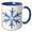 Blue/White, variant on 3drose, Minimalistic Ice Blue Snowflake, 15oz Mug