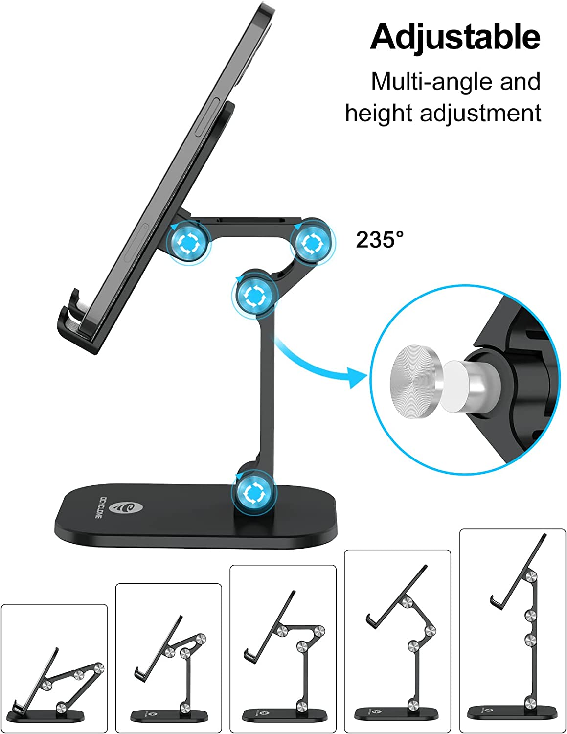 Ocyclone Adjustable Phone Stand for Desk, Foldable photo 5