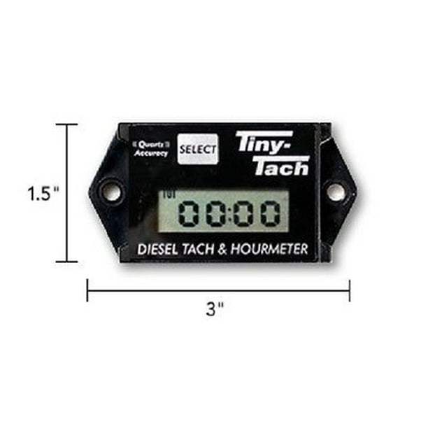 Diesel Engine Tiny Tach Hour Meter Tachometer w/ 1/4" Tansducer MDS1/4