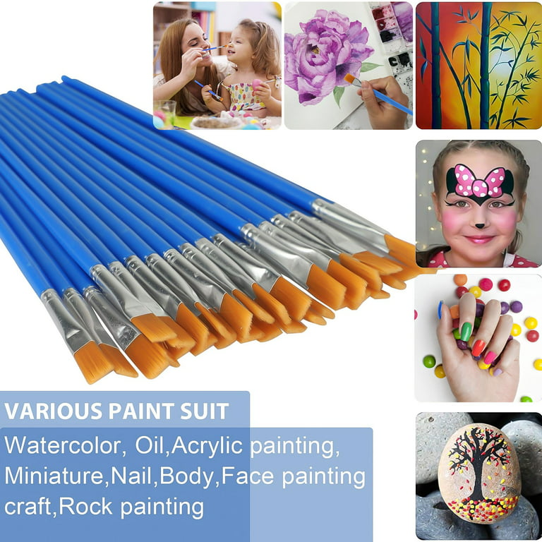 PRINxy Paint Brushes Set, 1 Pack 10 Pcs Plastic Rod Oil Brush Set Painting  Watercolor Hand Painted Art Brush Oil Brush Set,Face Nail Art,Miniature  Detailing and Rock Painting Blue 10PC 